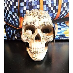 NWT - Christian Siriano New York Bejeweled Halloween Skull